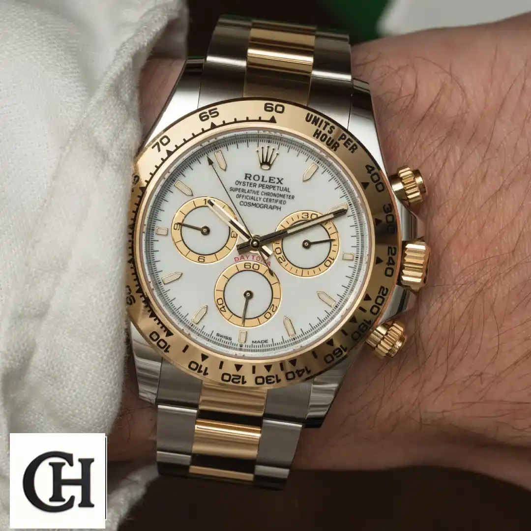 Rolex Oyster Chronograph 4030 Yeni Proje 4 3 Rolex Daytona Cosmograph White Dial 116503 on his arm