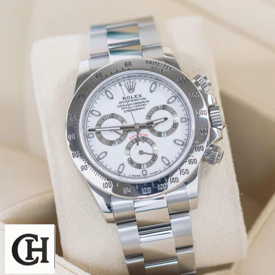 Rolex Cosmograph Daytona 116520 Pro Yeni Proje 45 Rolex Daytona White Dial 116520 S.Steel Bezel