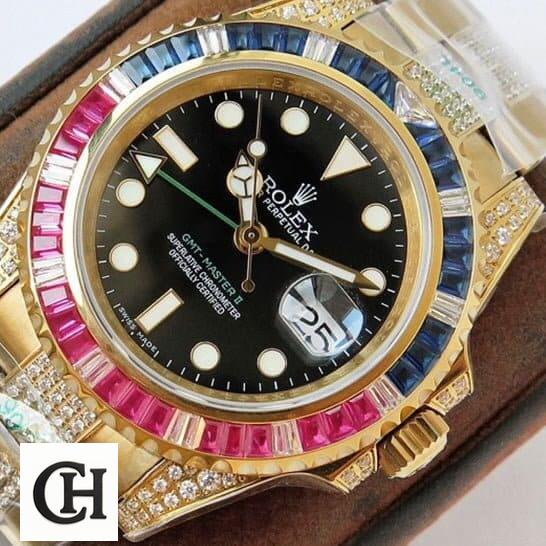 Rolex GMT-Master II 116718LN Rolex GMT-Master II Haribo Gold Gem-Set Bezel Oyster