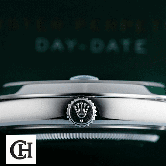 Rolex Day-Date 228206-0002 "Oyster Bracelet" Authentic rolex day dat e228206 stainless steel blue diagonal dial oyster dial Rolex Day-date 228206 stainless steel rolex logo on push button