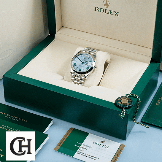 Rolex Day-Date 228206-0002 "Oyster Bracelet" Authentic rolex day dat e228206 stainless steel blue diagonal dial oyster rolex-day-dat_e228206_stainless_steel_blue_diagonal_dial_oyster