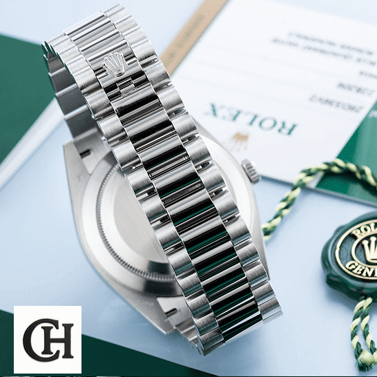 Rolex Day-Date 228206-0002 "Oyster Bracelet" Authentic rolex day rolex-day-dat_e228206_stainless_steel_blue_diagonal_dial_oyster_unitedluxury