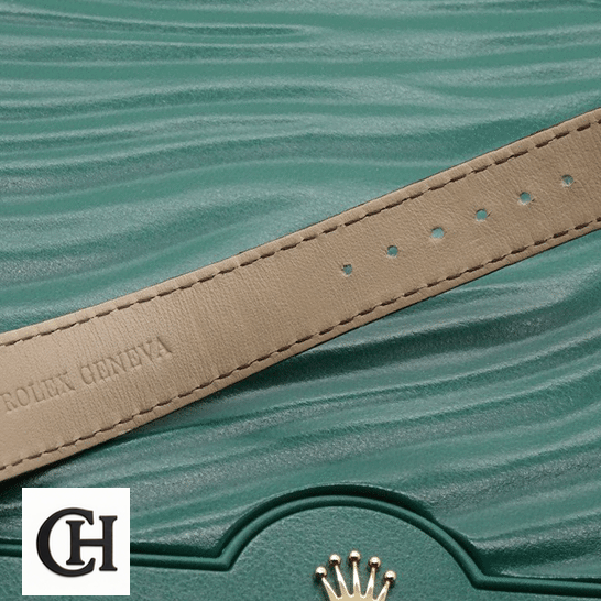 Rolex Day-Date 118139 V5 Brown Leather Bracelet on the Rolex Box