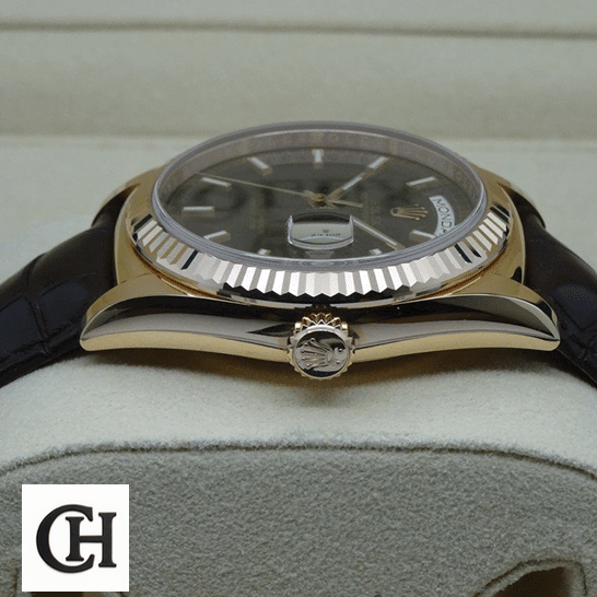 Rolex Day-Date 118139 Stainless Steel Gold Case Right Side