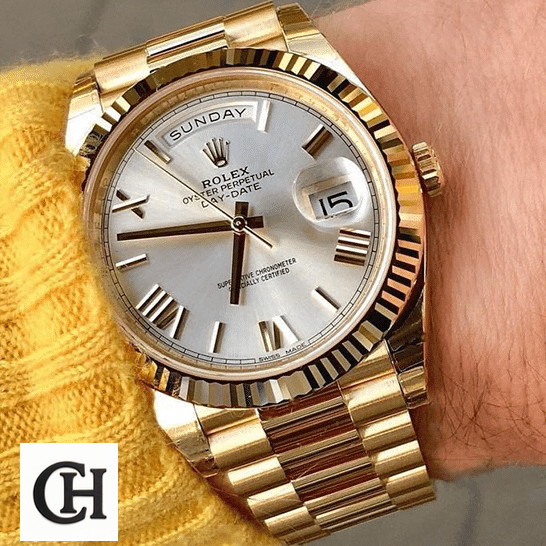 Rolex Day-Date 228238-0042 Rolex Day-Date 40 228238 on his arm