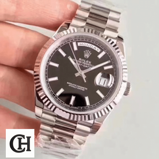 Rolex Day-Date 228239 Edition rolex day date 228239 ew stainless steel silver black Rolex Day-Date 228239 Stainless Steel Silver Black