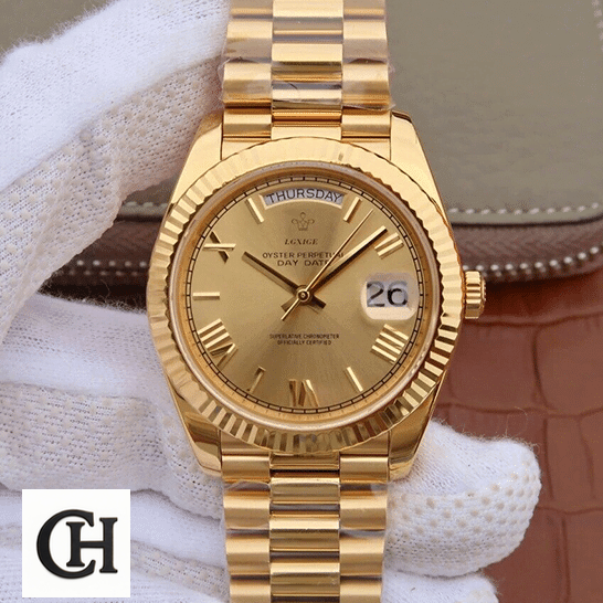 Rolex Day-Date 228238-0007 "President" rolex daydate 228238 0007 front Rolex Day-Date II 228238-0007 Fluted Bezel on is hand