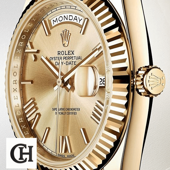 Rolex Day-Date 228238-0007 "President" rolex daydate 228238 0007 left Rolex Day-Date II 228238-0007 KW Yellow Gold Champagne Dial
