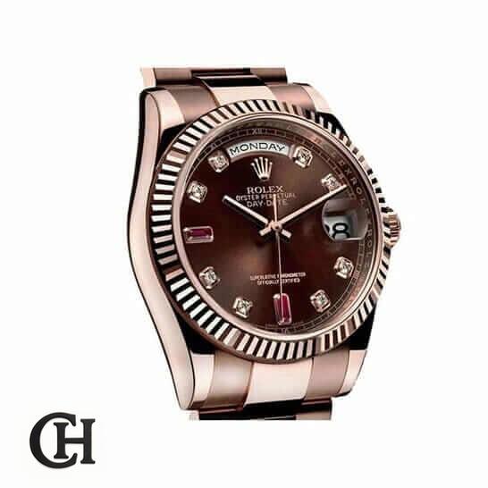 Rolex Day-Date 128235 "Chocolate Dial" Top Grade rolex ladies replica1 Rolex ladies Day-Date 128235 AR Stainless Steel With Rose Gold Wrapped Chocolate Dial