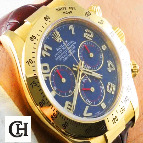 Rolex Cosmograph Daytona 116518 rolex daytona cosmograph 116518 yellow gold blue dial Rolex Daytona Yellow Gold Blue Dial 116518