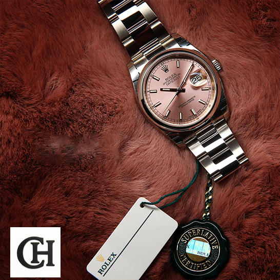 Rolex Datejust 116200-0079 Edition rolex datejust 116200 Steel automatic champagne silver unitedluxurynet 1 Rolex Datejust 116200 Pink Dial next to the quarantine card on soft ground