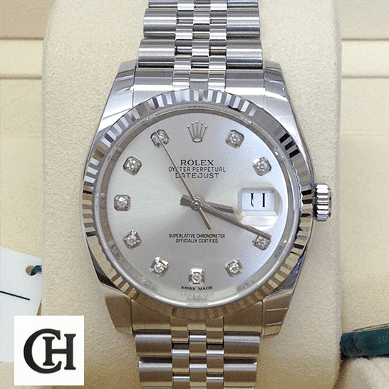 Rolex Datejust 116234 Silver Dial Perfect Duplicate Rolex Datejust 36 116234-0084 Mother of Pearl with Diamonds Dial