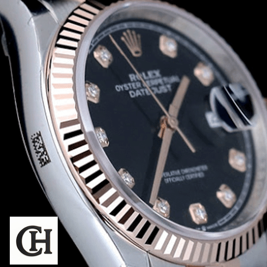 Rolex Datejust 126231 Black Diamond Dial Edition Rolex Datejust 126231 Rose Gold Fluted Bezel