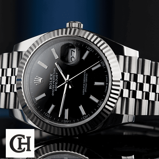 Rolex Datejust 126234 Perfect Rolex 126234 Datejust Black Dial White Gold black background