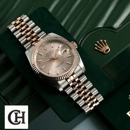 Rolex Datejust 126331-0010 "Sundust" Precision Rolex Datejust Sundust 126331-0010 Two Tone Bracelet on Green Rolex Box