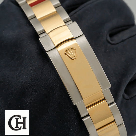 Rolex 126333 Yellow Gold Stainless Steel Oyster closed clasp on the hand