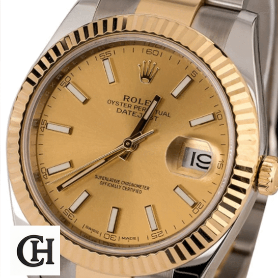 Rolex Datejust 126333 Oyster Perpetual Yellow Gold Rolex Datejust 126333 Champagne Dial stick indices and stick hands