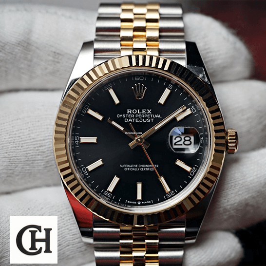 Rolex Datejust 126333 Black Jubilee Premium Rolex 126333 Datejust Black Dial Jubilee on the hand