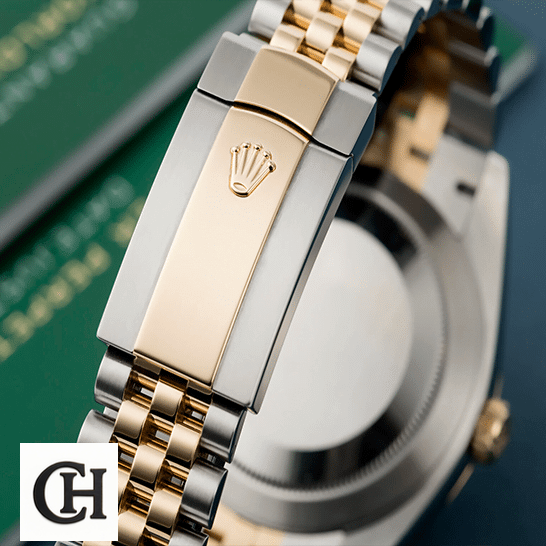 Rolex Datejust 12633BKDJ rolex datejust 12633BKDJ steel gold automatic blackdiamond dial jubilee back unitedluxurynet 1 Rolex Datejust 12633BKDJ Two Tone Jubilee Bracelet Fold Clasp on the Rolex Logo