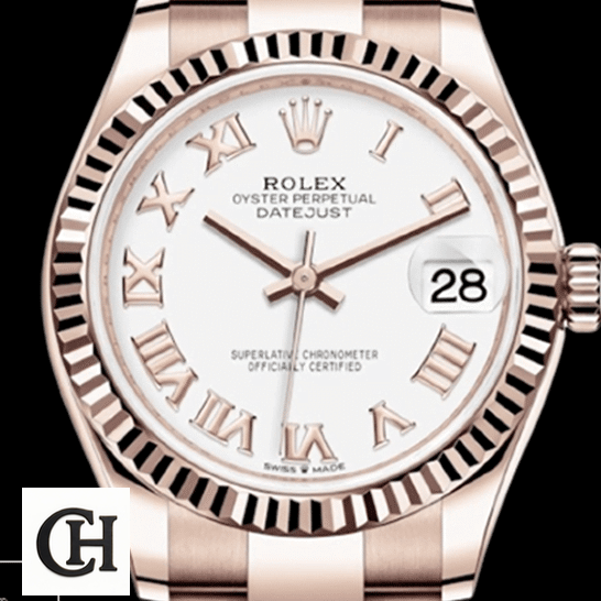 Rolex Datejust 278275 Rose Gold Authentic Rolex Datejust 278275 White Dial Romen Numerals Oyster