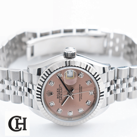 Rolex Lady-Datejust 279174-0003 Pink Dial Ultra Rolex Datejust 279174 Diamond Pink Dial white background