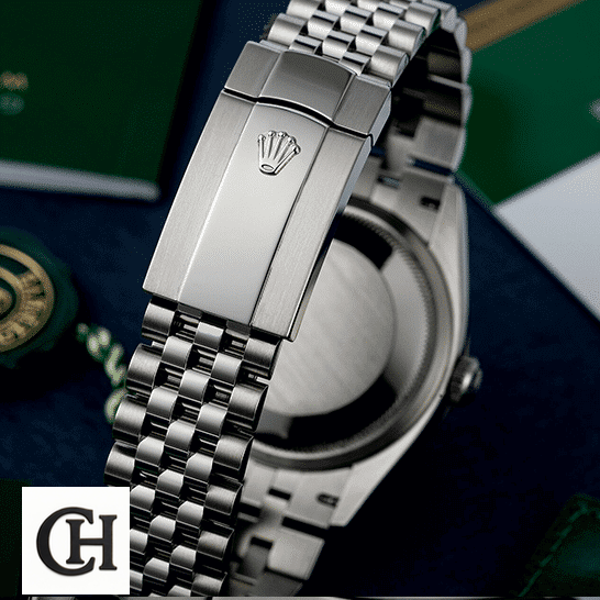 Rolex Datejust 126334-0002 Authentic rolex datejust bracelet 126334 0002 steel automatic blue dial jubilee back Rolex Datejust 41 126334-0002 Fold Clasp on the Rolex Logo