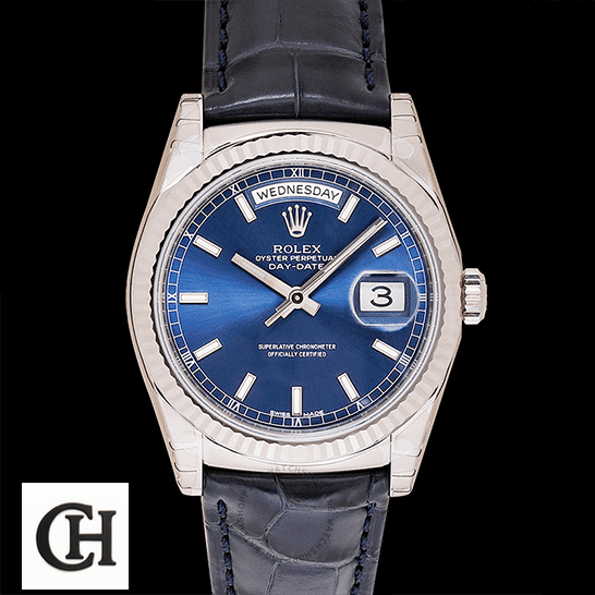 Rolex Day-Date 118139-0004 Rolex Day-Date 118139-0004 V5 Blue Dial in Black backround
