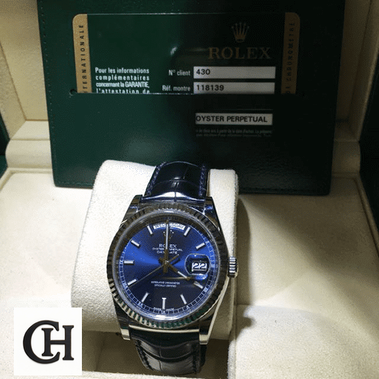 Rolex Day-Date 118139-0004 Rolex Day-Date 118139-0004 V5 Blue Dial & Guarantee Card