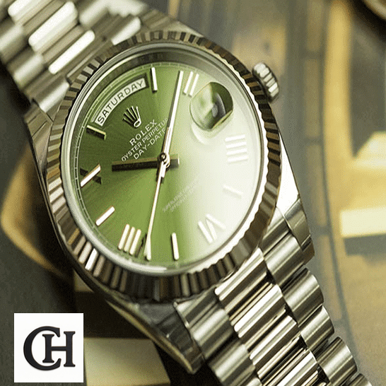Rolex Day-Date 228239-0033 Rolex Day-Date 228239-0033 Romen Numerial Olive Green Dial Oyster
