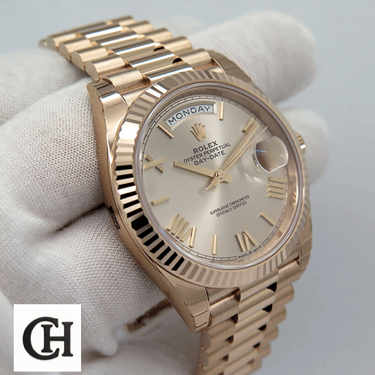 Rolex Day-Date 228235-0016 Rolex Day-Date 228235 AR Stainless Steel With Rose Gold Bracelet