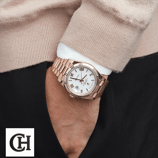 Rolex Day-Date 228235 Rose Gold on is arm
