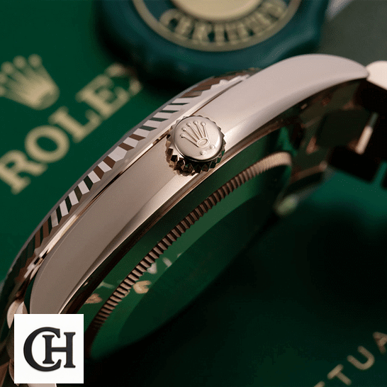 Rolex Day-Date 228235 Rose Gold Crown Pusher Right Side