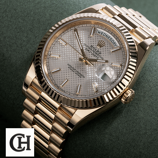 Rolex Day-Date 228238-0004 Rolex Day-Date 228238 Oyster Bracelet & Gold Crown Pusher