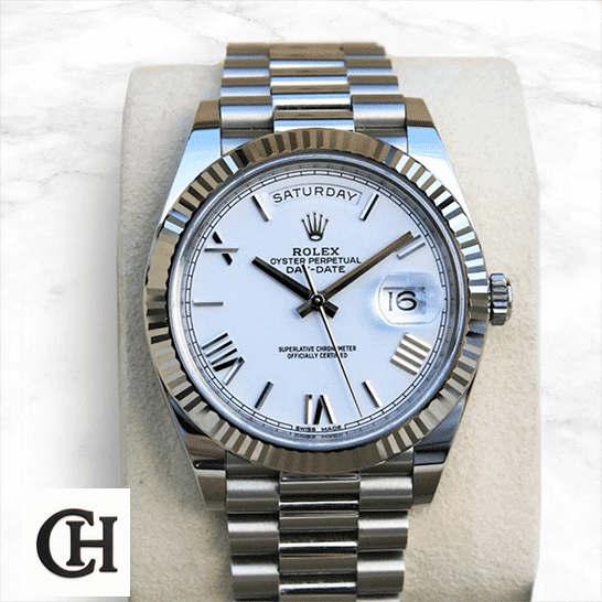 Rolex Day-Date 228235 Rolex Day-Date 228239 White Romen Numerial