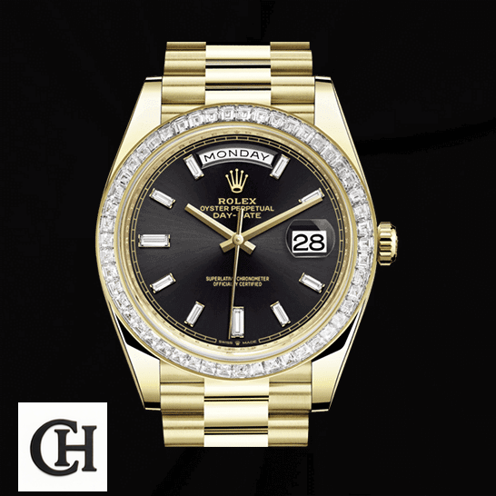 Rolex Day-Date 228398TBR Rolex Day-Date 40 228238-0007 black dial with diamonds