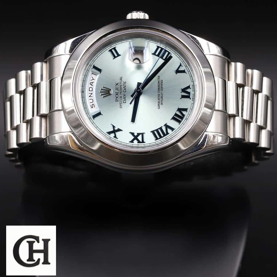 Rolex Day-Date 228206 Rolex Day-Date II Stainless Steel Ice Blue Roman Dial 218206