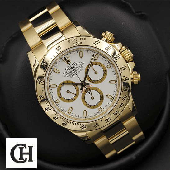 Rolex Cosmograph Daytona 116528 Rolex Daytona Cosmograph 116528 Yellow Gold White Dial Oyster