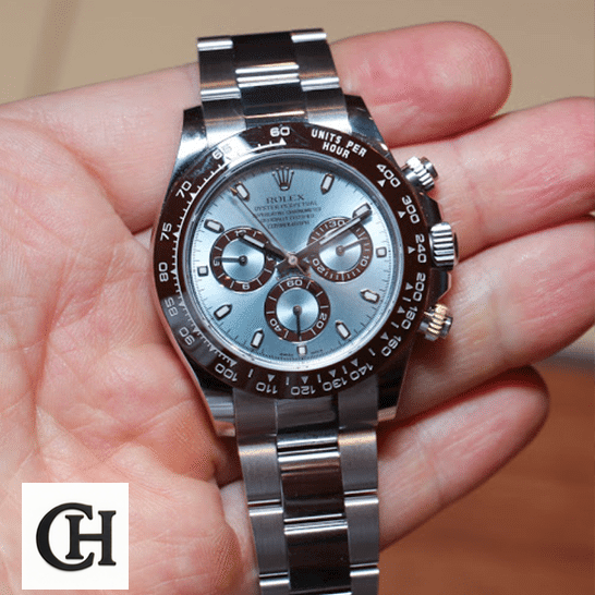Rolex Cosmograph Daytona 116506 Superior Rolex Daytona Cosmograph 116506 Blue Dial Oyster on his hands