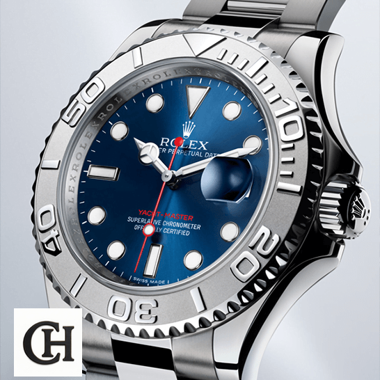 Rolex Yacht-Master 116622-0001 First-Class Rolex Yacht Master Blue Dial Steel Platinum white background