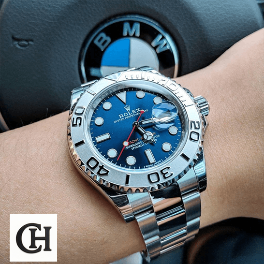 Rolex Yacht-Master 116622-0001 First-Class Rolex Yacht Master 116622 Platinum Blue Dial bmv steering wheel