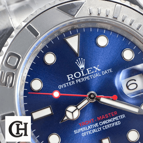 Rolex Yacht-Master 116622-0001 First-Class Rolex Yacht Master 116622 Blue Dial close view