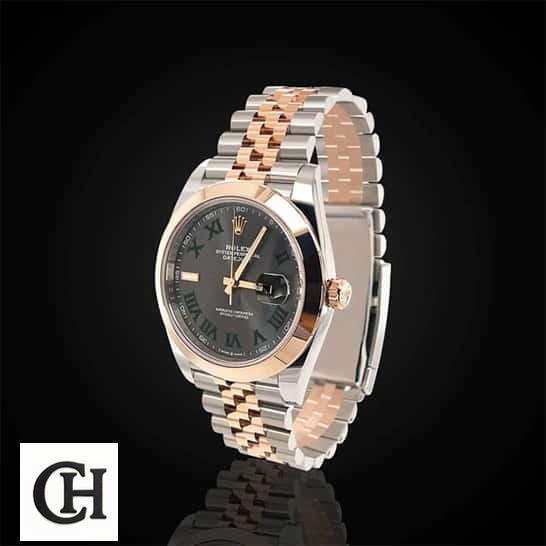 Rolex Datejust 126301 Two-Tone True w2.jpgsa Rolex Datejust 126301-0016 Rose Gold Bezel Jubilee and Black Background