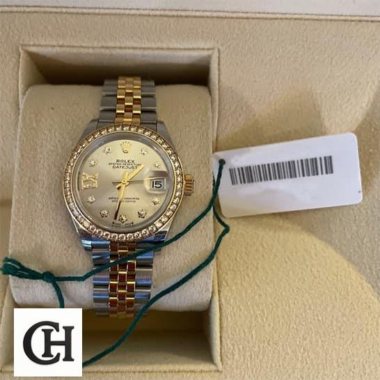 Rolex Lady-Datejust 279383RBR Champagne Diamond Master 3 7 Rolex Datejust 279383RBR-0003 Yellow Gold