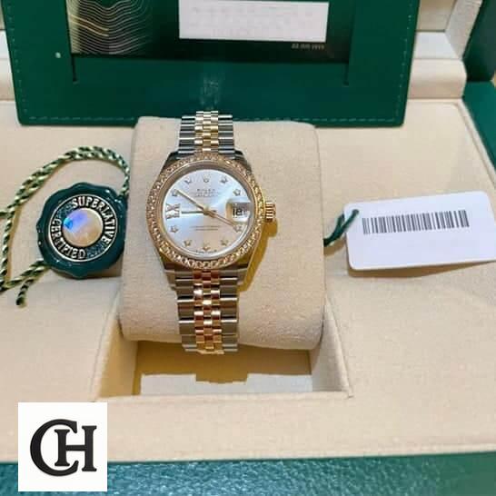 Rolex Lady-Datejust 279383RBR Champagne Diamond Master 4 6 Rolex Datejust 279383RBR-0003 Yellow Gold in Box