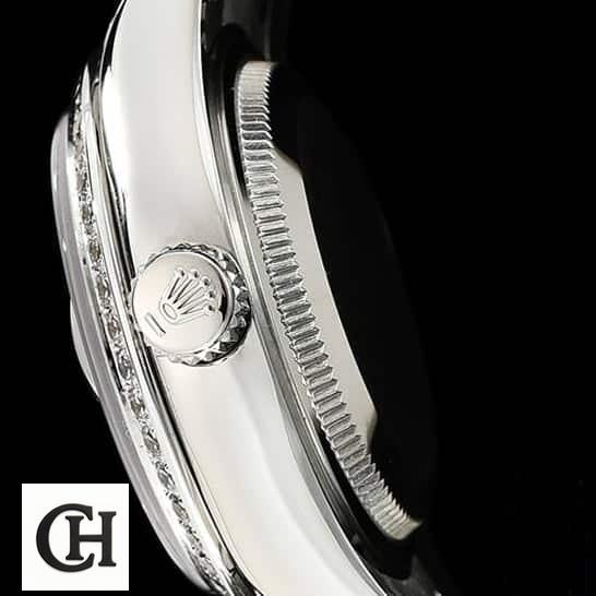 Rolex Datejust 278289RBR White Gold Diamond Bezel asd 2 Rolex datejust stainless steel push button and black background