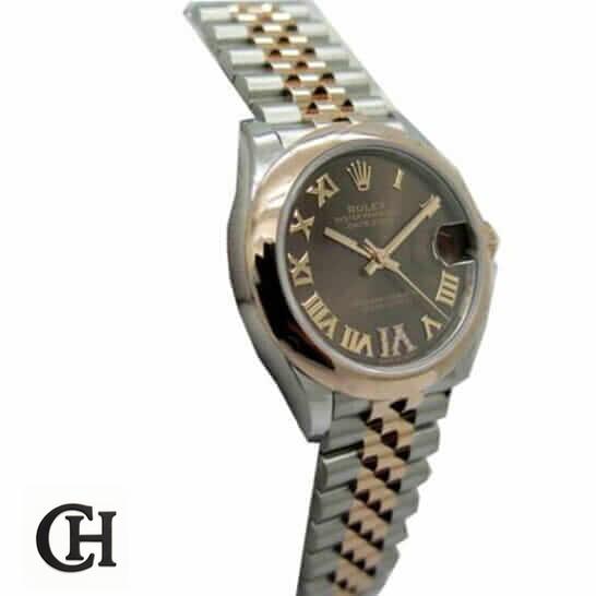 Rolex Datejust 278341RBR Chocolate Diamond Dial Authentic asdw 1 Rolex datejust everose roman side view and stainless steel bracelet