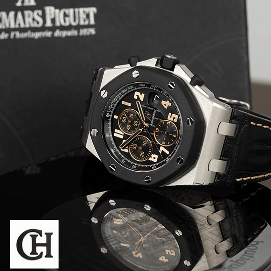 Audemars Piguet Audemars Piguet 26298SK.OO_.D101CR.01 Black Leather Bracelet on the box