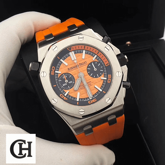 Audemars Piguet Orange Rubber Bracelet in the black box