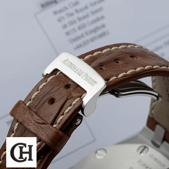 Audemars Piguet Royal Oak Offshore 26170ST.OO.D091CR.01 Audemars Piguet Royal Oak Leather Brwon Bracelet Rpelica steel opened claps