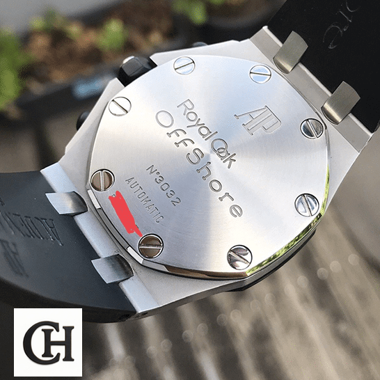 Audemars Piguet Royal Oak Offshore 25940SK.OO.D002CA.03 Master audemarspiguet royaloakoffshore 25940SK.OO.D002CA.03 backside Audemars Piguet Royal Oak Offshore Stainless Steel Case upside view